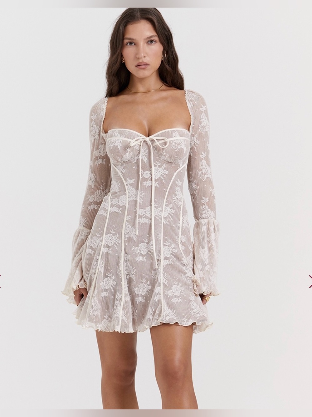 House of CB Analissa Vintage Cream Lace Mini Corset Dress